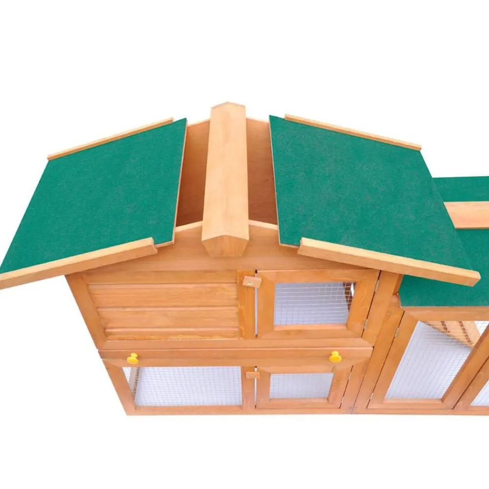 vidaXL Casa de animales grande jaula conejera de madera Marrón y verde New