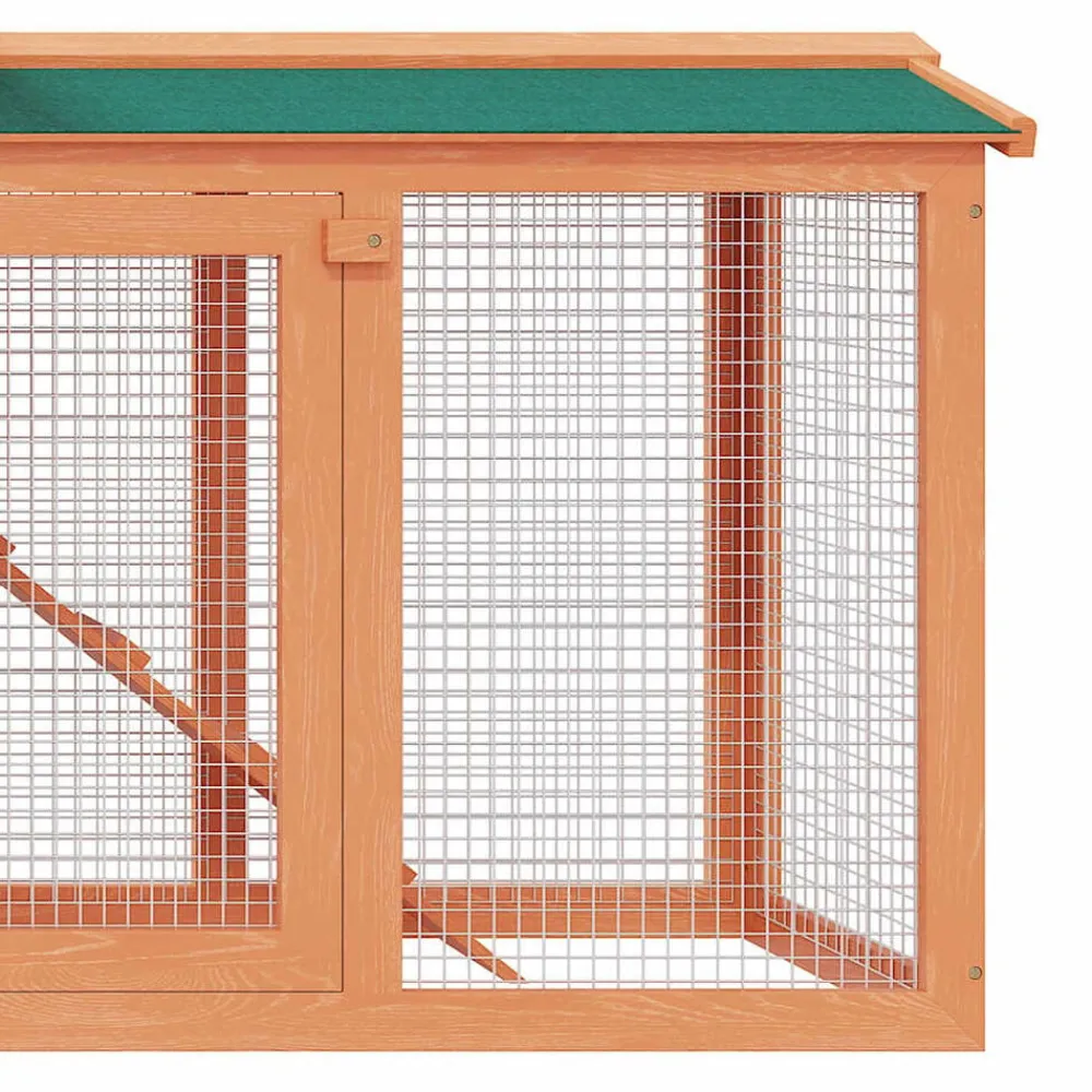 vidaXL Casa de animales grande jaula conejera de madera Marrón y verde New