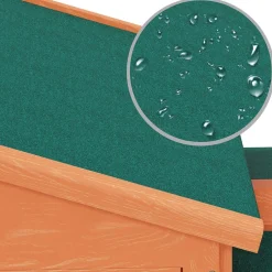 vidaXL Casa de animales grande jaula conejera de madera Marrón y verde New