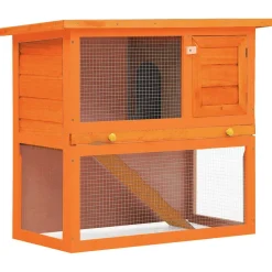 vidaXL Casa de animales pequeños jaula conejera 1 puerta madera Lat&oacute;n Hot