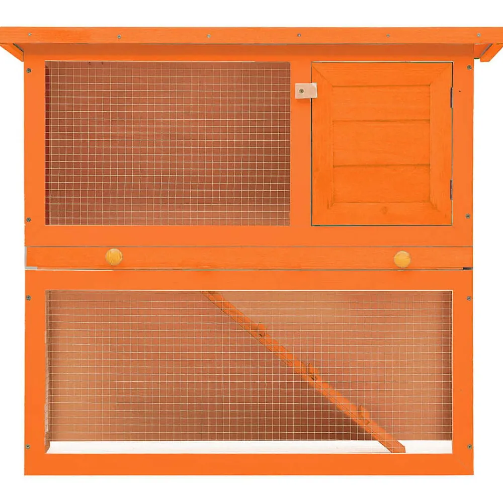 vidaXL Casa de animales pequeños jaula conejera 1 puerta madera Latón Hot