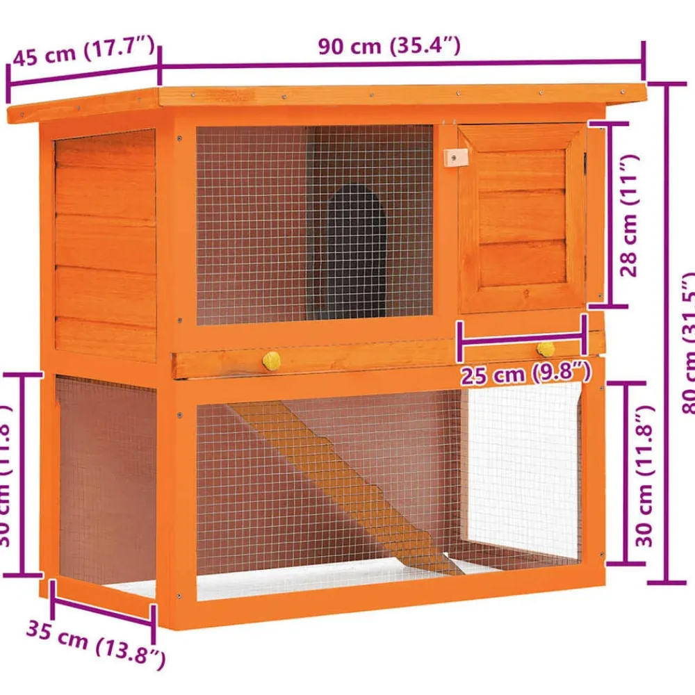 vidaXL Casa de animales pequeños jaula conejera 1 puerta madera Latón Hot