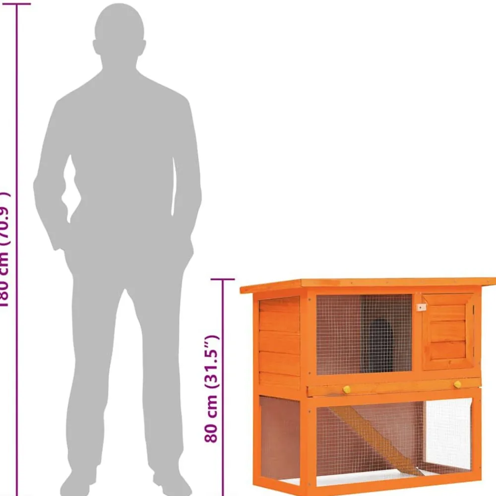 vidaXL Casa de animales pequeños jaula conejera 1 puerta madera Latón Hot