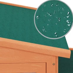 vidaXL Casa de animales pequeños jaula conejera con tejados madera Marrón y verde New