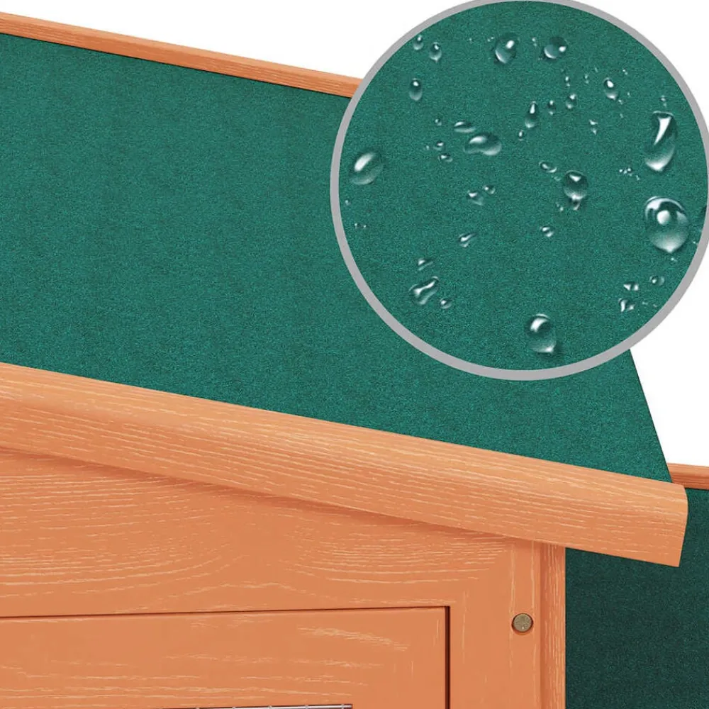 vidaXL Casa de animales pequeños jaula conejera con tejados madera Marrón y verde New