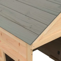 vidaXL Estructuras Para Juegos Al Aire Libre-Casa de juegos con puerta con cierre y macetas madera abeto