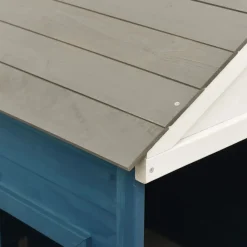 vidaXL Estructuras Para Juegos Al Aire Libre-Casa de juegos con puerta con cierre y macetas madera abeto