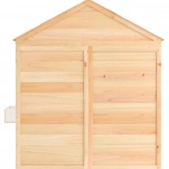 vidaXL Casa de juegos con puerta con cierre y macetas madera abeto Marrón Discount