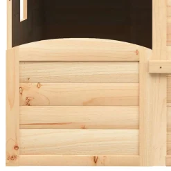 vidaXL Casa de juegos con puerta con cierre y macetas madera abeto Marrón Discount