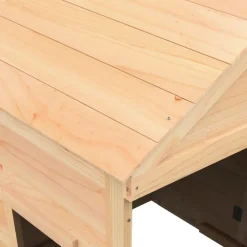 vidaXL Casa de juegos con puerta con cierre y macetas madera abeto Marrón Discount