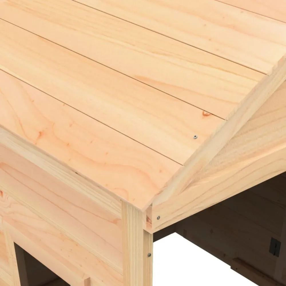 vidaXL Casa de juegos con puerta con cierre y macetas madera abeto Marrón Discount