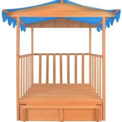 vidaXL Casa de juegos para niños con arenero madera abeto azul UV50 Sale