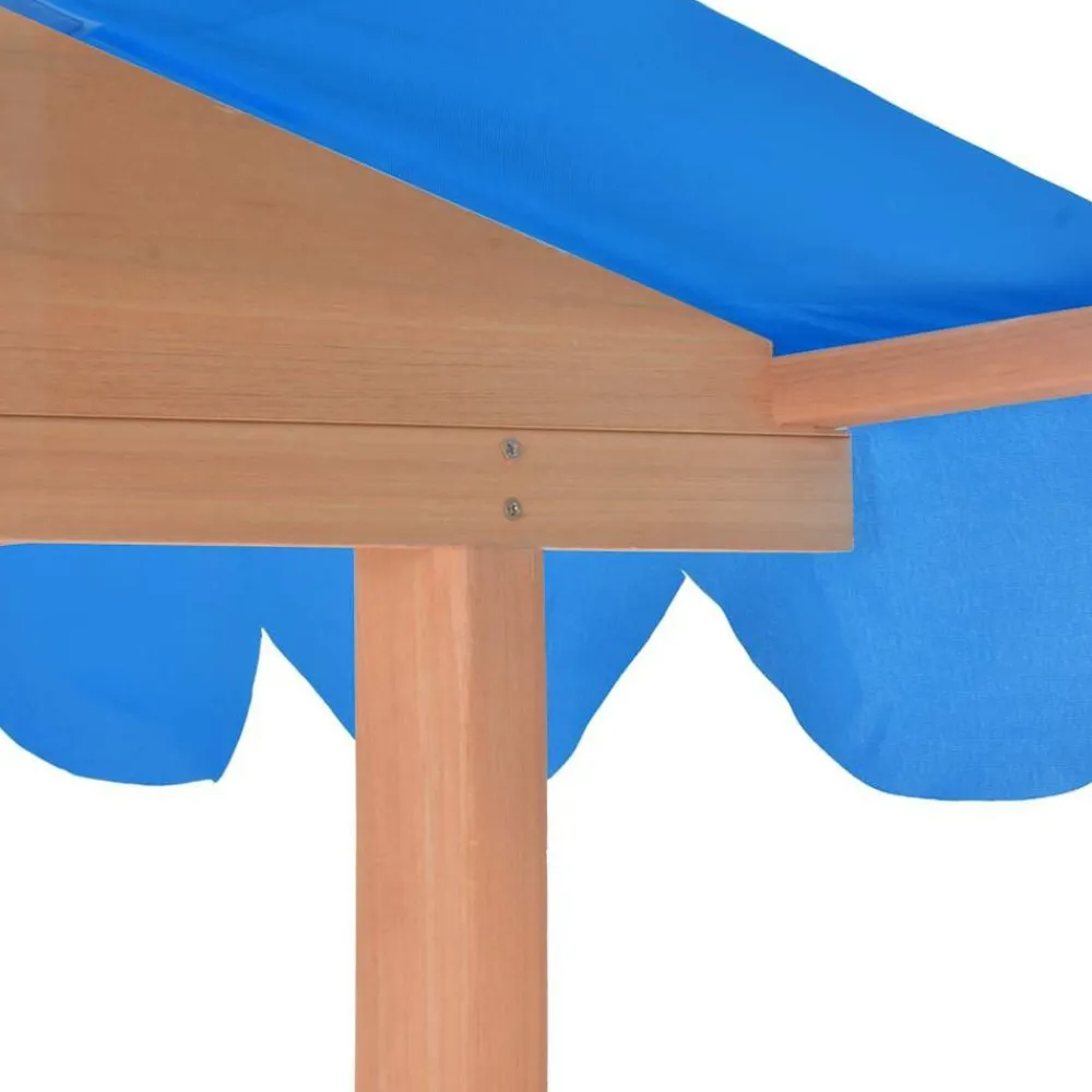 vidaXL Casa de juegos para niños con arenero madera abeto azul UV50 Sale