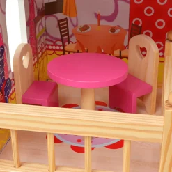 vidaXL Juguetes-Casa de muñecas de 3 pisos madera 60x30x90 cm