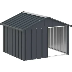vidaXL Casa de perro acero galvanizado 116,5x103x81,5 cm Antracita Outlet