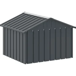 vidaXL Casa de perro acero galvanizado 116,5x103x81,5 cm Antracita Outlet