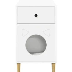 vidaXL Casa para Gatos 72 x 42.5 x 70 cm Madera de ingeniería White Best