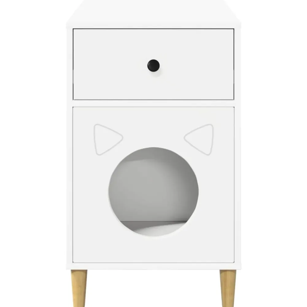 vidaXL Casa para Gatos 72 x 42.5 x 70 cm Madera de ingeniería White Best