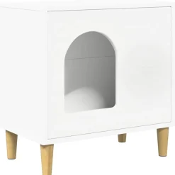 vidaXL Casa para Gatos 51 x 30 x 52 cm Madera de ingeniería White