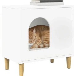 vidaXL Casa para Gatos 51 x 30 x 52 cm Madera de ingeniería White