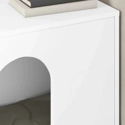 vidaXL Casa para Gatos 51 x 30 x 52 cm Madera de ingeniería White