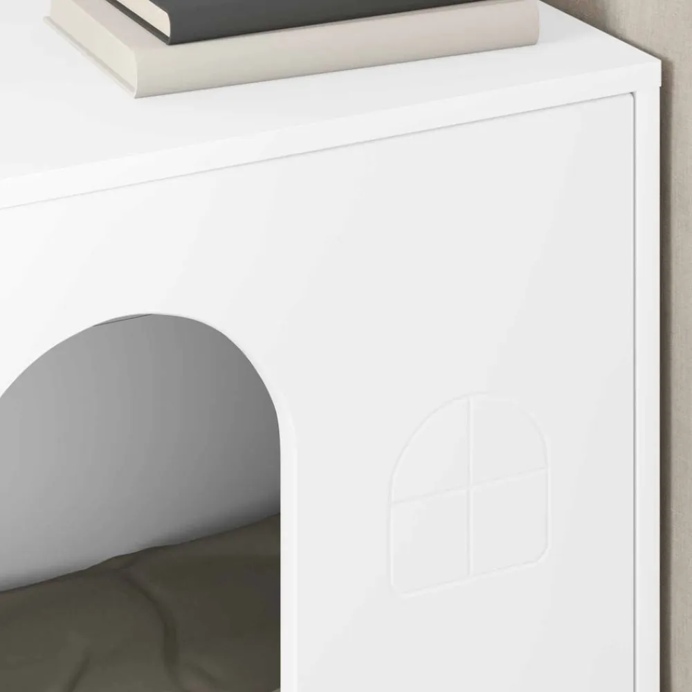 vidaXL Casa para Gatos 51 x 30 x 52 cm Madera de ingeniería White