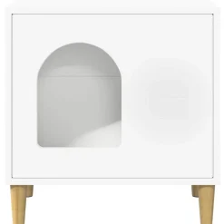 vidaXL Casa para Gatos 51 x 30 x 52 cm Madera de ingeniería White