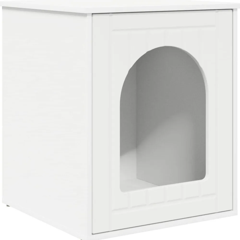 vidaXL Casa para Gatos 53 x 52 x 62 cm Madera de ingeniería White Hot