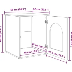 vidaXL Casa para Gatos 53 x 52 x 62 cm Madera de ingeniería White Hot