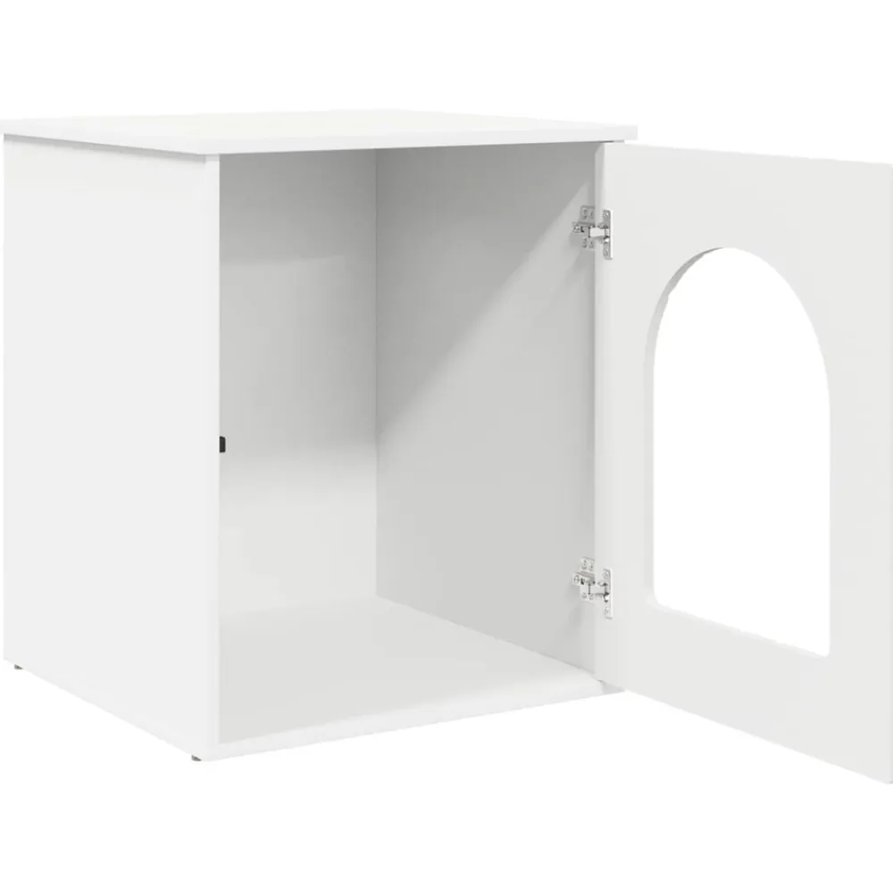vidaXL Casa para Gatos 53 x 52 x 62 cm Madera de ingeniería White Hot