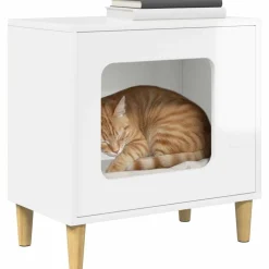 vidaXL Casa para Gatos 51 x 30 x 52 cm Madera de ingeniería brillante Online