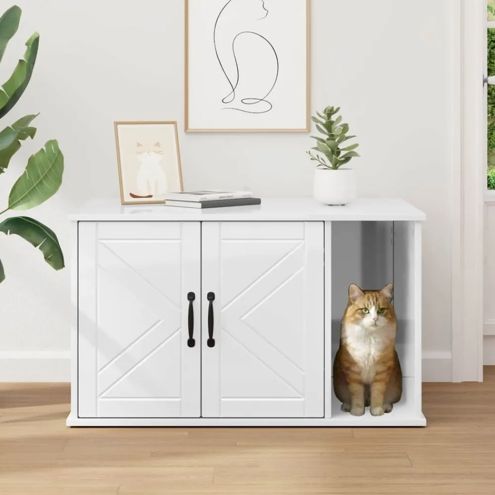vidaXL Productos Para Mascotas-Casa para Gatos 85 x 55 x 50 cm Madera de ingeniería