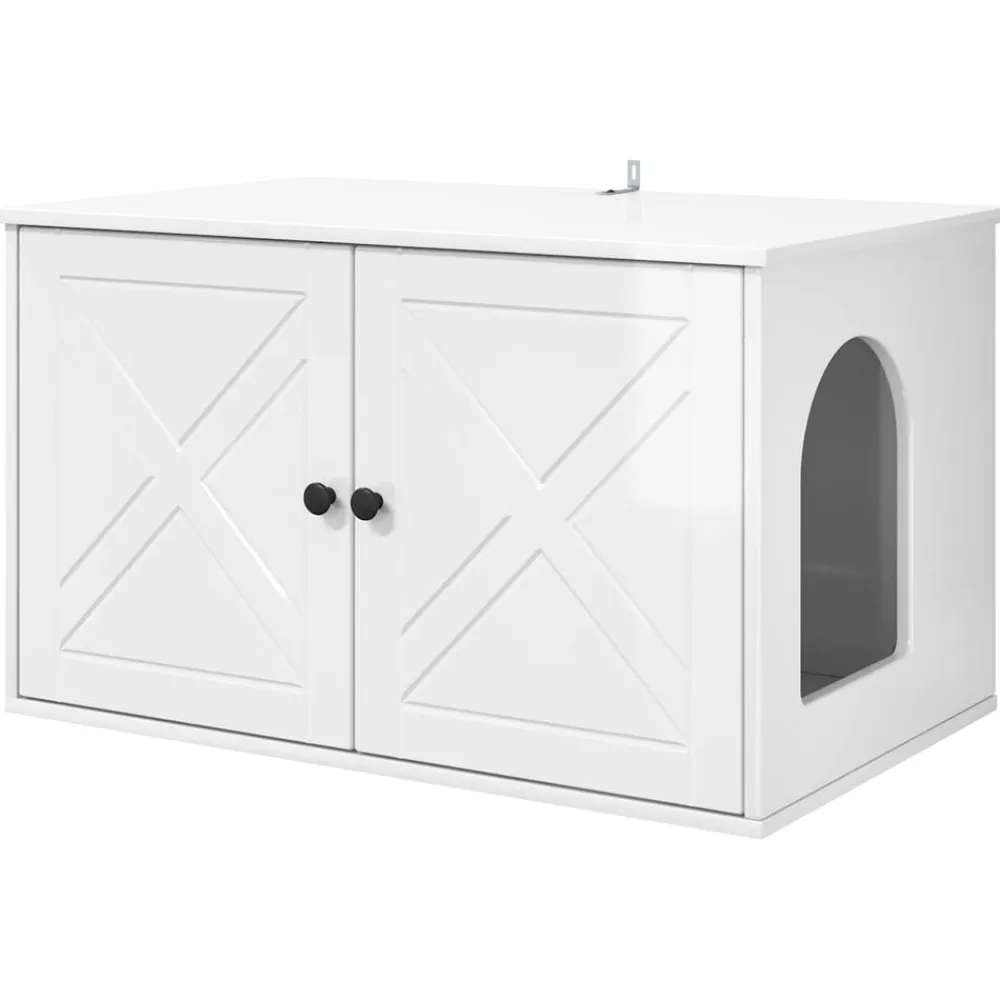 vidaXL Casa para Gatos 85 x 55 x 50 cm Madera de ingeniería brillante Sale