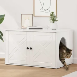 vidaXL Casa para Gatos 85 x 55 x 50 cm Madera de ingeniería brillante Sale