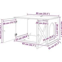 vidaXL Casa para Gatos 85 x 55 x 50 cm Madera de ingeniería brillante Sale