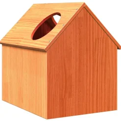 vidaXL Productos Para Mascotas-Casa para gatos cera marrón 41x50x50 cm madera maciza pino