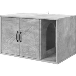 vidaXL Productos Para Mascotas-Casa para Gatos Concreto 85 x 55 x 50 cm Madera de ingeniería