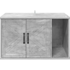 vidaXL Productos Para Mascotas-Casa para Gatos Concreto 85 x 55 x 50 cm Madera de ingeniería