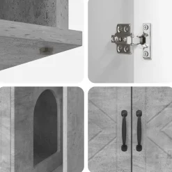 vidaXL Productos Para Mascotas-Casa para Gatos Concreto 85 x 55 x 50 cm Madera de ingeniería