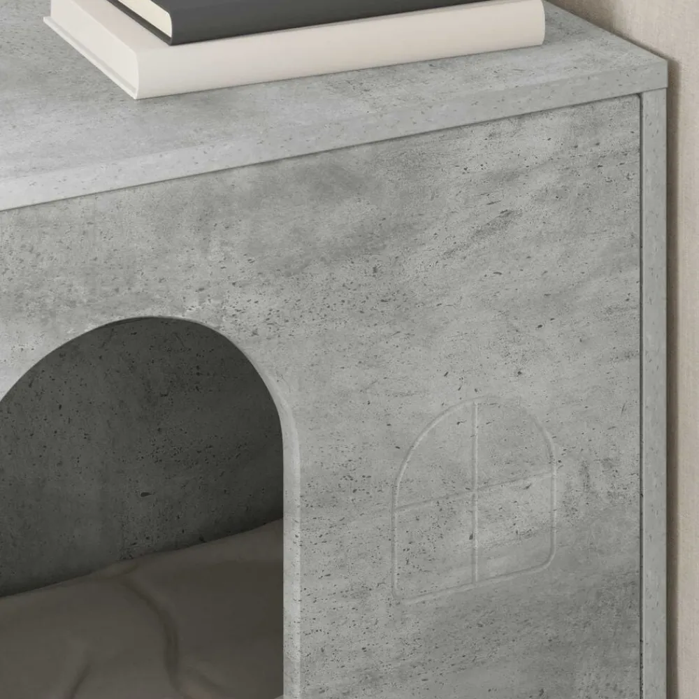 vidaXL Productos Para Mascotas-Casa para Gatos Concreto 51 x 30 x 52 cm Madera de ingeniería