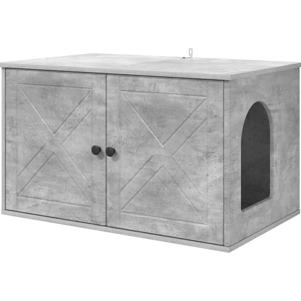 vidaXL Productos Para Mascotas-Casa para Gatos Concreto 85 x 55 x 50 cm Madera de ingeniería