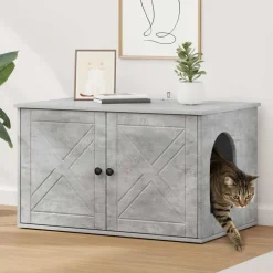 vidaXL Productos Para Mascotas-Casa para Gatos Concreto 85 x 55 x 50 cm Madera de ingeniería