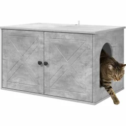 vidaXL Productos Para Mascotas-Casa para Gatos Concreto 85 x 55 x 50 cm Madera de ingeniería