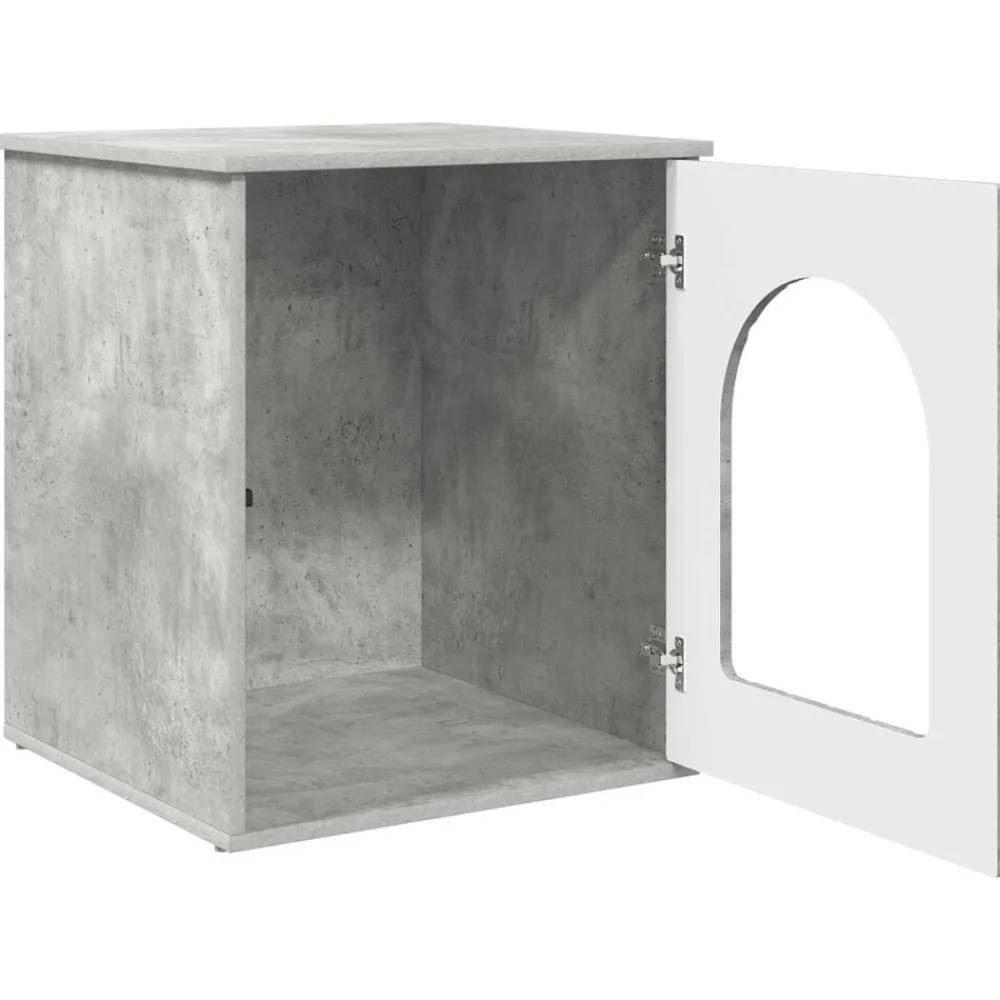 vidaXL Productos Para Mascotas-Casa para Gatos Concreto 53 x 52 x 62 cm Madera de ingeniería