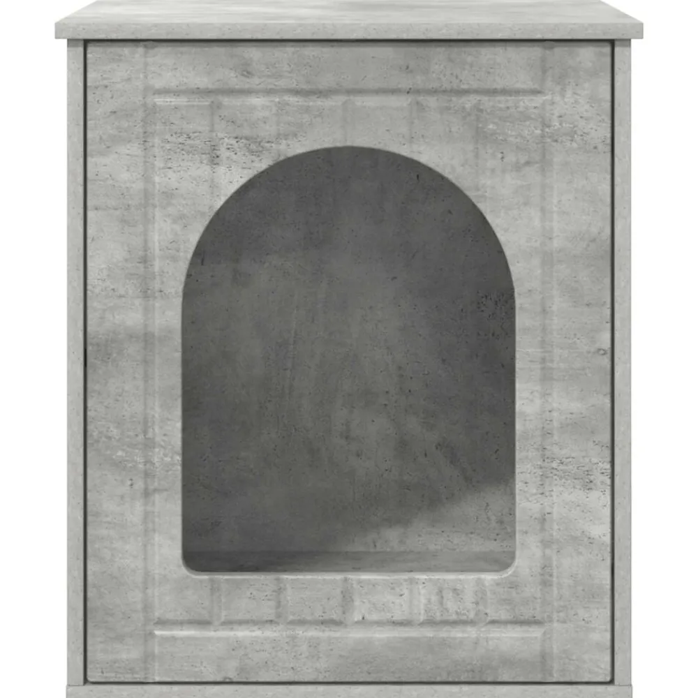 vidaXL Productos Para Mascotas-Casa para Gatos Concreto 53 x 52 x 62 cm Madera de ingeniería