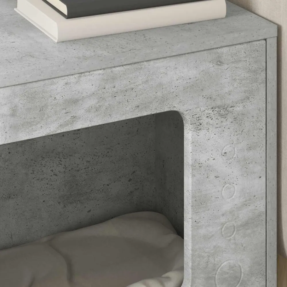 vidaXL Casa para Gatos Concreto 51 x 30 x 42,5 cm Madera de ingeniería Gris hormigón New