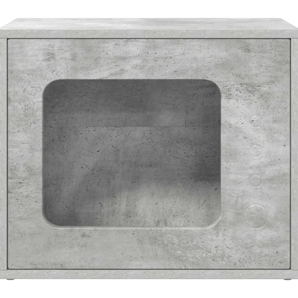 vidaXL Casa para Gatos Concreto 51 x 30 x 42,5 cm Madera de ingeniería Gris hormigón New
