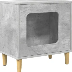 vidaXL Casa para Gatos Concreto 51 x 30 x 52 cm Madera de ingeniería Gris hormigón Online
