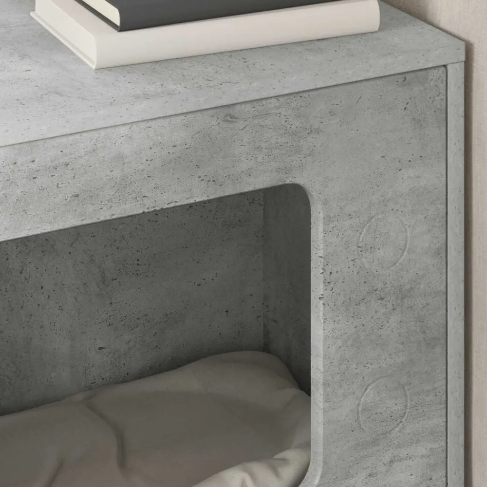 vidaXL Casa para Gatos Concreto 51 x 30 x 52 cm Madera de ingeniería Gris hormigón Online