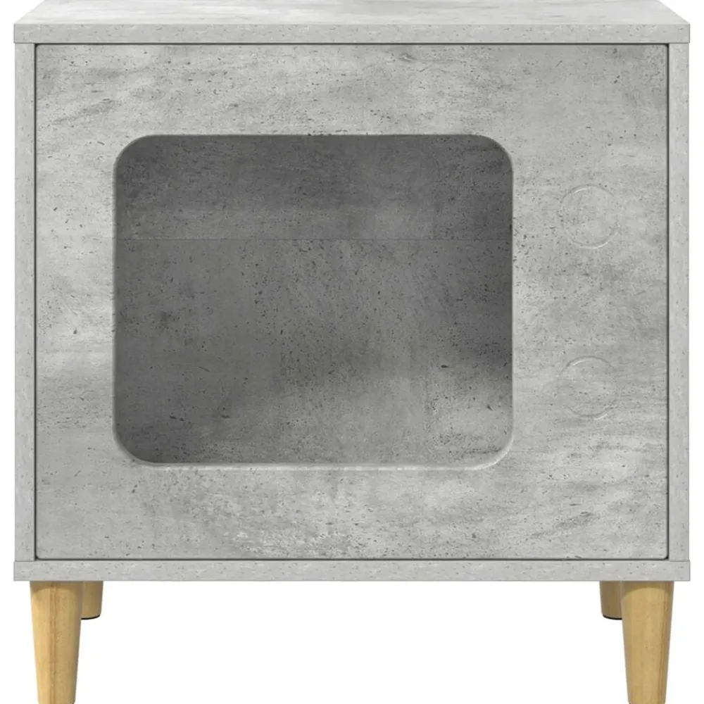 vidaXL Casa para Gatos Concreto 51 x 30 x 52 cm Madera de ingeniería Gris hormigón Online